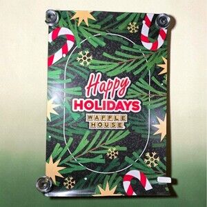 Waffle House Happy Holidays Poster 2025 Official In-Store Display Large 35x23
